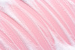 soap foam track on pink background, lather texture