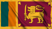 Sri Lanka Flag Is Waving 3D Animation. Sri Lanka Flag Waving In The Wind. National Flag Of Sri Lanka. 3D Rendering Waving Flag Design.