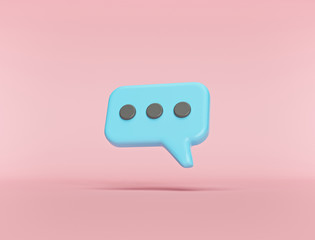 Aufkleber - Typing in a chat bubble icon isolated on pastel background. comment sign symbol. minimal concept. 3d rendering