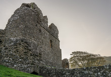 Historic Ruins Of Ogmore Castle Against Sky