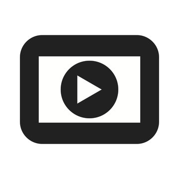 Play Video icon. Flat style. Movie. Vector illustration