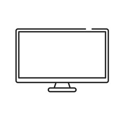 Wall Mural - TV display black line icon. Electronic device. Pictogram for web page, mobile app, promo. Editable stroke