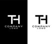 TH, HT letter, initial company logo vector