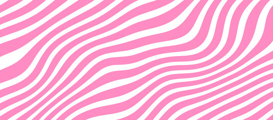 Cute light pink vector background. White abstract wavy diagonal lines. Party fun creative style. Modern BG for brochure, fashion flyer, stories cover. Female girlish striped texture. Interior picture