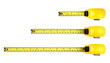 © aekkorn - Yellow measuring tape isolated on white background, Top View. 4 in 8 in 12 in.