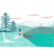 © Giulia - Illustration of woman relaxing in infinity pool