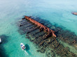aerial view of shipwreck in bermuda