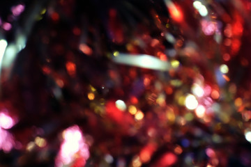 Canvas Print - Dark Abstract red bokeh sparkle on black background