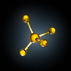 Wall Mural - 3d illustration of molecule model. science background with molecules and atoms