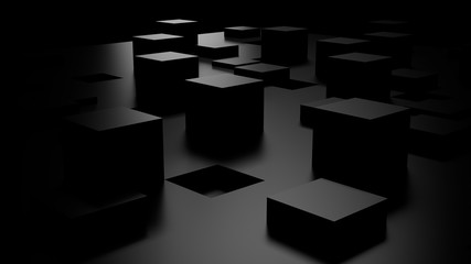 black 3d cube wallpaper