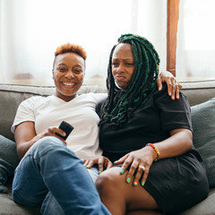 Wall Mural - Lesbian couple love