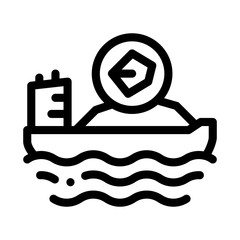 mobile boat with coal icon vector. mobile boat with coal sign. isolated contour symbol illustration