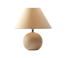 Yellow Table Lamp On White Background