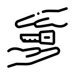 Poster - hand over car keys icon vector. hand over car keys sign. isolated contour symbol illustration
