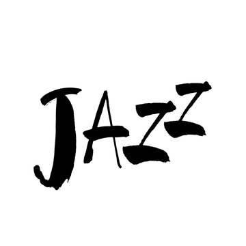 Jazz. Ink hand lettering. Modern brush calligraphy. Handwritten phrase. Inspiration graphic design typography element. Rough simple vector sign.