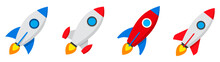 Rocket Icons Set. Spaceship Launch Icon. Vector