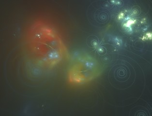 Wall Mural - Abstract future nebula background. colored banner. Fractal artwork for creative graphic design environment big size