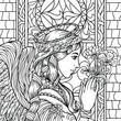  Beautiful angel girl coloring book for adults with praying hands and hairstyle