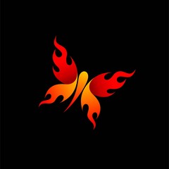 Wall Mural - butterfly vector logo, fire logo design