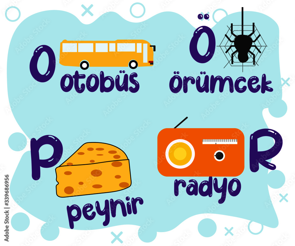 Resimli Türkçe Alfabe: Means Turkish Alphabet with pictures. Designed ...