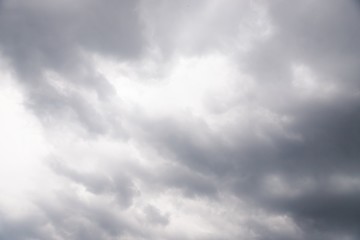 Wall Mural - Dramatic gray and white clouds in the sky. Beautiful dark sky