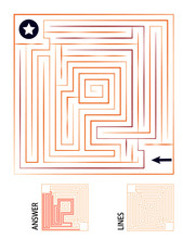 Orange Maze (Labyrinth) With Answer