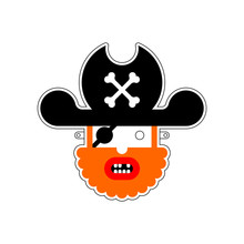 Paper Pirate Mask Isolated. Eye Patch Filibuster Vector Illustration