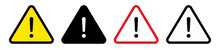 Exclamation Mark Icon Collection.Danger Warning Set.Triangular Warning Symbols With Exclamation Mark.Vector