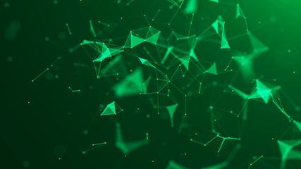 Poster - abstract green digital background. big data visualization. science background. big data complex with