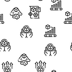 Poster - Product Manager Work Seamless Pattern Vector Thin Line. Illustrations