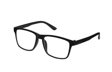 Eye glasses spectacles with black frame For reading isolated on white background with clipping path..