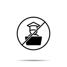 No Laptop, Education, Online Training Icon. Simple Thin Line, Outline Vector Of Online Traning Ban, Prohibition, Embargo, Interdict, Forbiddance Icons For Ui And Ux, Website