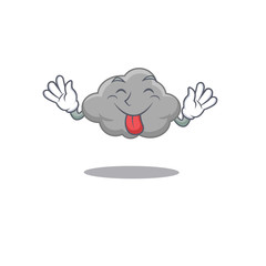 Canvas Print - An amusing face grey cloud cartoon design with tongue out