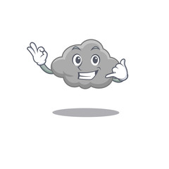 Canvas Print - Cartoon design of grey cloud with call me funny gesture