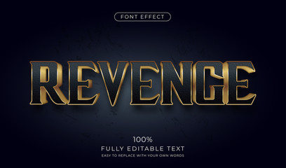 Leinwandbilder - Dark Gold 3d text effect. Editable font style