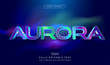 Aurora text effect. Futuristic font style
