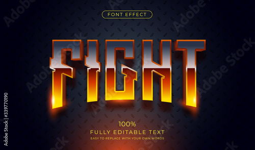Fotomural Hot Fight text effect. Editable font style
