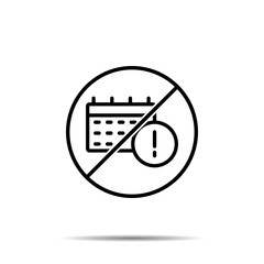 Poster - No deadline, calendar, time icon. Simple thin line, outline vector of project management ban, prohibition, embargo, interdict, forbiddance icons for ui and ux, website or mobile