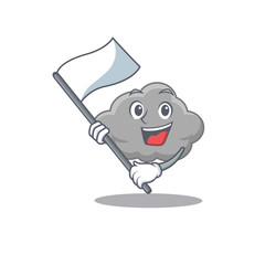 Poster - A nationalistic grey cloud mascot character design with flag