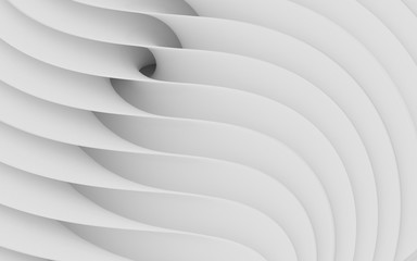 Abstract Curved Shapes. White Circular Background.
