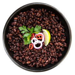 Wall Mural - Black Beans Isolated Top View