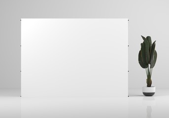 Wall Mural - wall stand banner mockup. 3d render.