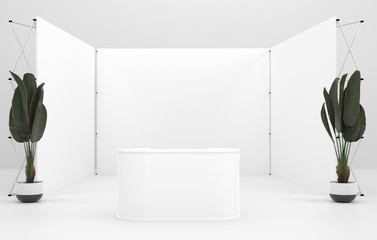 Wall Mural - wall stand banner mockup. 3d render.