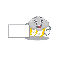 Sticker - Cloud stormy cartoon character design style with board