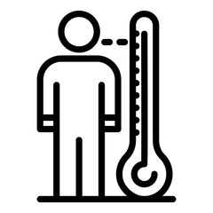 Poster - Measure body temperature icon. Outline measure body temperature vector icon for web design isolated on white background