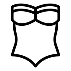 Sticker - Swimsuit icon. Outline swimsuit vector icon for web design isolated on white background