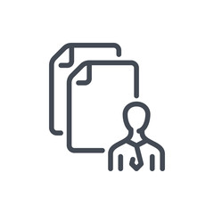 Fototapete - Personal Documentation line icon. Documents with Personal Data vector outline sign.
