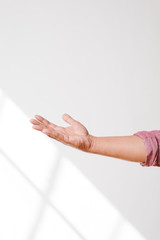 Wall Mural - Man holding an imaginary object