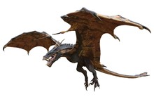 Fantasy Dragon Isolated On White 3d Illustration