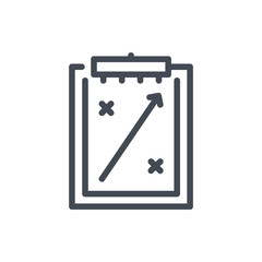 Poster - Strategy and Tactics line icon. Planning and Mission vector outline sign.